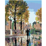Painting by Numbers - On a Walk in the Park, 40x50 cm, stretched canvas on frame - Painting by Numbers