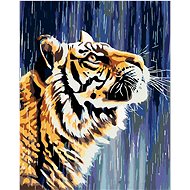 Painting by Numbers - Tiger at the Waterfall, 40x50 cm, stretched canvas on frame - Painting by Numbers