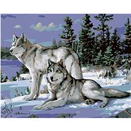 Painting by Numbers - Wolves II, 50x40 cm, without frame and without turning off the canvas - Painting by Numbers