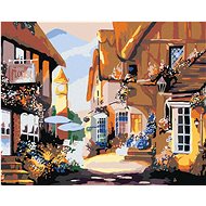 Painting by numbers - Houses decorated with flowers, 50x40 cm, stretched canvas on frame - Painting by Numbers