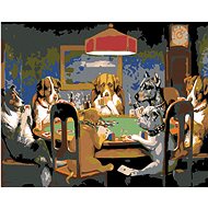 Painting by Numbers - Dog Poker, 50x40 cm, stretched canvas on frame - Painting by Numbers