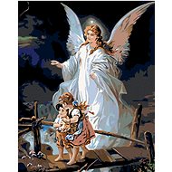 Painting by Numbers - Guardian Angel, 40x50 cm, without frame and without turning off the canvas - Painting by Numbers