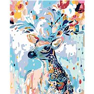 Painting by Numbers - Flower Deer, 40x50 cm, stretched canvas on frame - Painting by Numbers