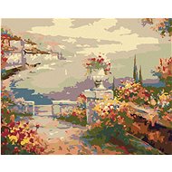 Painting by Numbers - Flower Terrace Over the Sea, 50x40 cm, stretched canvas on frame - Painting by Numbers
