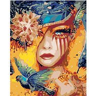 Painting by Numbers - Bird Woman, 40x50 cm, stretched canvas on frame - Painting by Numbers