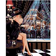 Painting by Numbers - Seductive Chess Player, 40x50 cm, stretched canvas on frame - Painting by Numbers