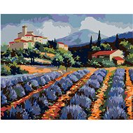 Painting by Numbers - Building and Lavender Rope, 50x40 cm, stretched canvas on frame - Painting by Numbers