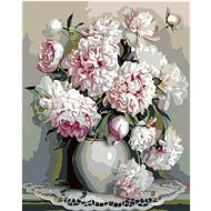 Painting by Numbers - Peonies, 80x100 cm, without frame and without turning off the canvas - Painting by Numbers