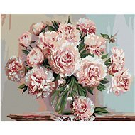 Painting by Numbers - Peonies in glass, 50x40 cm, stretched canvas on frame - Painting by Numbers