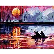 Painting by Numbers - Sunset on the Lake II, 50x40 cm, stretched canvas on frame - Painting by Numbers