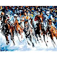 Painting by Numbers - Horses and Jockeys, 50x40 cm, stretched canvas on frame - Painting by Numbers