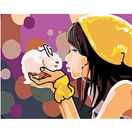 Painting by Numbers - Girl with Rabbit, 50x40 cm, stretched canvas on frame - Painting by Numbers