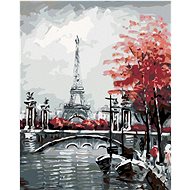 Painting by Numbers - Eiffel Tower from the River, 40x50 cm, stretched canvas on frame - Painting by Numbers