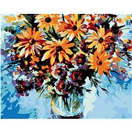 Painting by Numbers - Meadow Flowers and Blue Background, 100x80 cm, stretched canvas on frame - Painting by Numbers