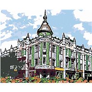 Painting by Numbers - Building on a Street Corner, 100x80 cm, stretched canvas on frame - Painting by Numbers