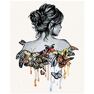 Painting by Numbers - Butterfly Woman, 40x50 cm, without frame and without turning off the canvas - Painting by Numbers