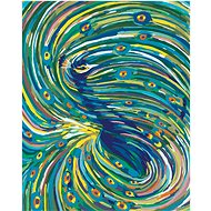 Painting by Numbers - Colored Peacock, 40x50 cm, stretched canvas on frame - Painting by Numbers