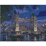 Painting by Numbers - Tower bridge at night, 50x40 cm, stretched canvas on frame - Painting by Numbers
