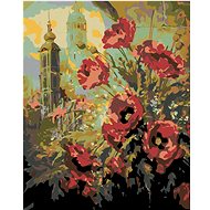 Painting by Numbers - Poppies by the Window, 40x50 cm, stretched canvas on frame - Painting by Numbers