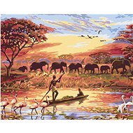 Painting by Numbers - African Sunset, 50x40 cm, stretched canvas on frame - Painting by Numbers