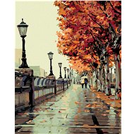 Painting by Numbers - Autumn Walk, 40x50 cm, stretched canvas on frame - Painting by Numbers