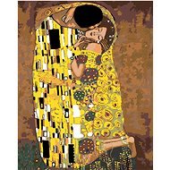 Maľovanie podľa čísel – Bozk (Gustav Klimt), 40 × 50 cm, vypnuté plátno na rám - Maľovanie podľa čísel