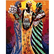 Painting by Numbers - Three African Women, 40x50 cm, stretched canvas on frame - Painting by Numbers