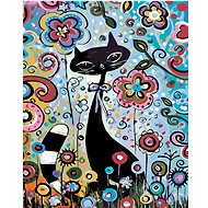 Painting by Numbers - Cat in Flowers, 40x50 cm, stretched canvas on frame - Painting by Numbers
