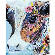 Painting by Numbers - Flower Cow, 40x50 cm, stretched canvas on frame - Painting by Numbers