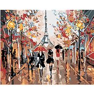 Painting by Numbers - Busy Street and Eiffel Tower, 50x40 cm, stretched canvas on frame - Painting by Numbers
