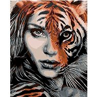 Painting by Numbers - Tiger Woman, 40x50 cm, stretched canvas on frame - Painting by Numbers