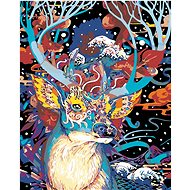Painting by Numbers - Colored Deer I, 40x50 cm, stretched canvas on frame - Painting by Numbers