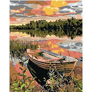 Painting by numbers - Boat in the reeds, 40x50 cm, stretched canvas on frame - Painting by Numbers
