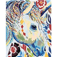 Painting by Numbers - Floral White Mare, 40x50 cm, stretched canvas on frame - Painting by Numbers