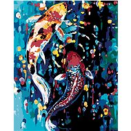 Painting by numbers - Two coloured fish, 40x50 cm, without frame and without switching off the canva - Painting by Numbers