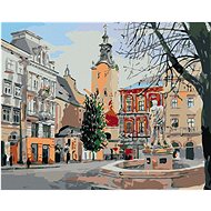 Painting by Numbers - Fountain on the Square, 50x40 cm, stretched canvas on frame - Painting by Numbers