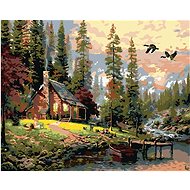 Painting by Numbers - New Log Cabin, 50x40 cm, without frame and without canvas - Painting by Numbers
