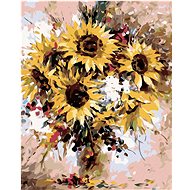 Painting by Numbers - Sunflower Bouquet, 40x50 cm, stretched canvas on frame - Painting by Numbers