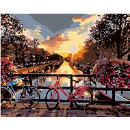 Painting by Numbers - Wheels and Flowers, 50x40 cm, stretched canvas on frame - Painting by Numbers