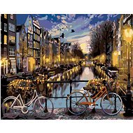 Maľovanie podľa čísel – Bicykle v Amsterdame, 50 × 40 cm, bez rámu a bez napnutého plátna - Maľovanie podľa čísel
