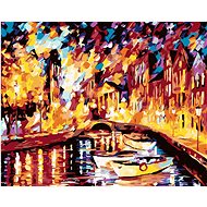 Painting by Numbers - Ships in Venice, 100x80 cm, stretched canvas on frame - Painting by Numbers