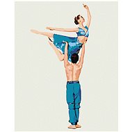 Painting by Numbers - Dancing Blue Couple, 80x100 cm, stretched canvas on frame - Painting by Numbers