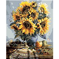 Painting by Numbers - Autumn-themed bouquet of sunflowers, 80x100 cm, stretched canvas on frame - Painting by Numbers