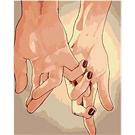 Painting by Numbers - Intertwined Hands, 40x50 cm, stretched canvas on frame - Painting by Numbers