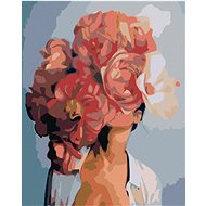 Painting by Numbers - Woman with a Red Flower, 40x50 cm, stretched canvas on frame - Painting by Numbers
