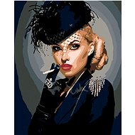 Painting by Numbers - Woman in Black, 80x100 cm, stretched canvas on frame - Painting by Numbers