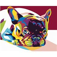 Painting by Numbers - Colored Bulldog, 100x80 cm, stretched canvas on frame - Painting by Numbers