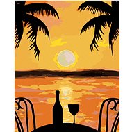 Painting by numbers - Romance under a palm tree, 40x50 cm, stretched canvas on frame - Painting by Numbers