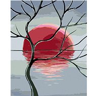 Painting by Numbers - Old Tree and Sunset, 40x50 cm, stretched canvas on frame - Painting by Numbers