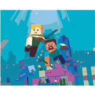 Painting by Numbers - Minecraft - Underwater, 100x80 cm, off canvas on frame - Painting by Numbers